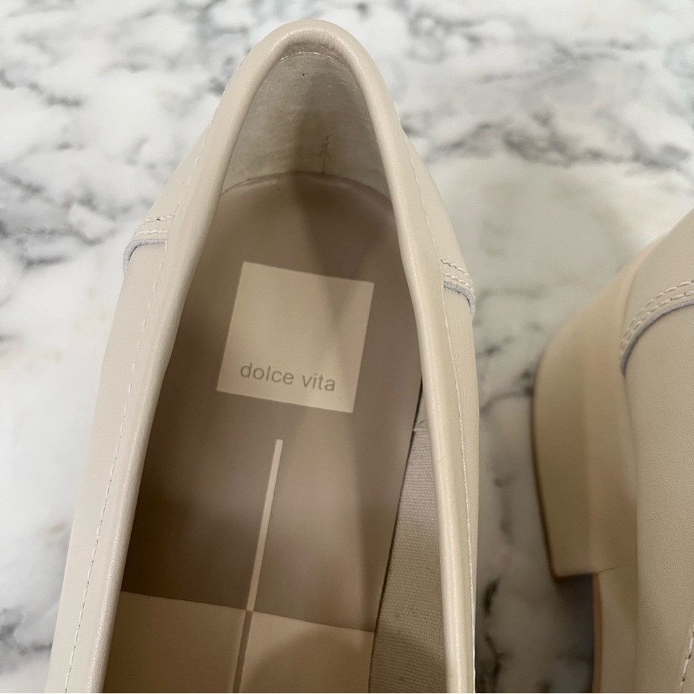 Dolce Vita Yanni Platform Penny Loafers Ivory Leather Women’s Size 10 - Picture 5 of 12